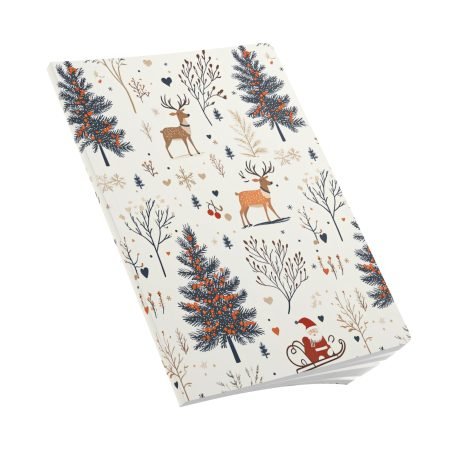Festive Woodland Softcover Journal for Holiday Planning, Gift Idea for Journaling, Christmas Decor, Winter Magic, Nature Lover's Notebook