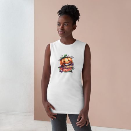 Festive Pumpkin Tank, Unisex Summer Tee, Halloween Shirt, Fall Fashion, Casual Halloween Outfit, Pumpkin Artwork