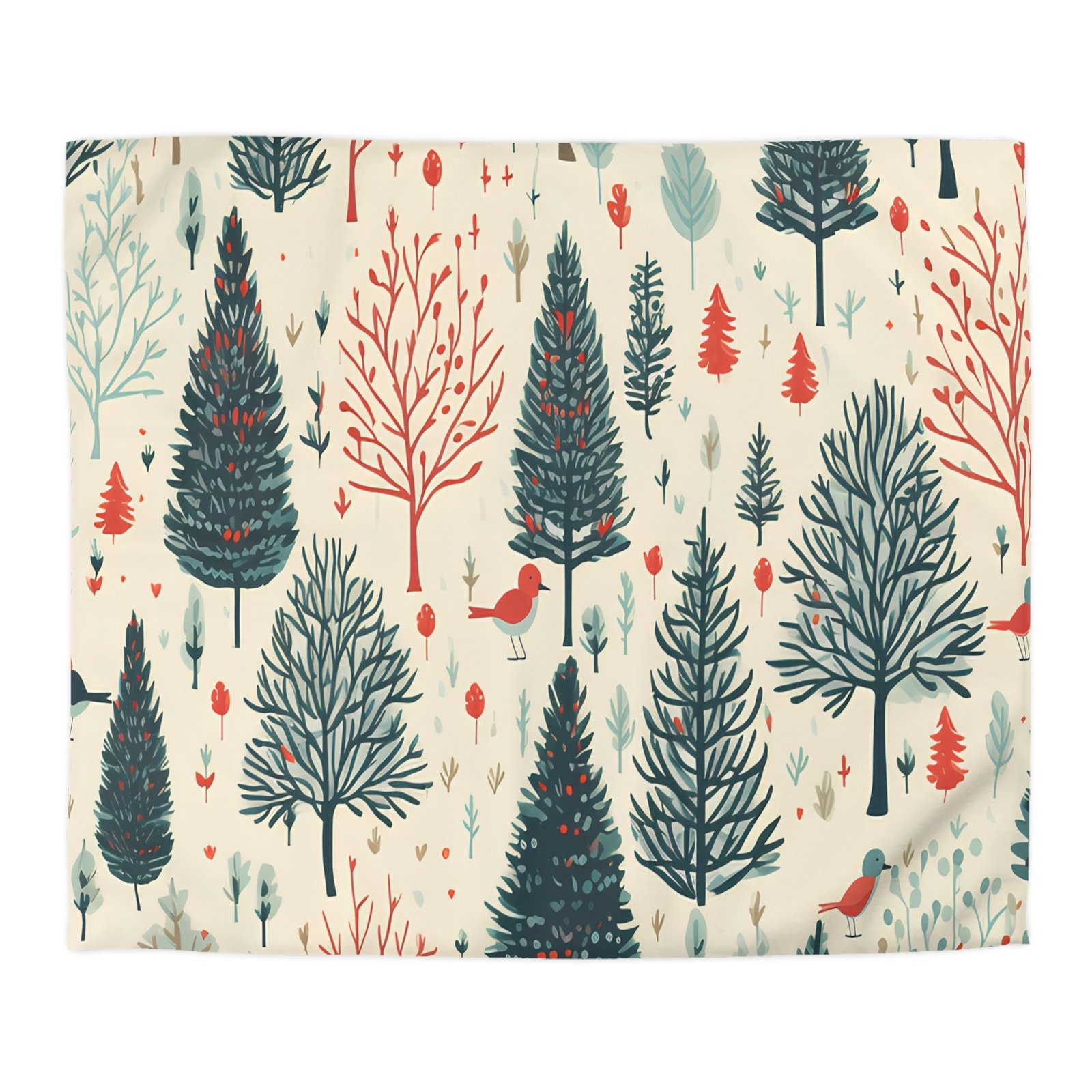 Cozy Forest Microfiber Duvet Cover | Woodland Tree Bedding, Nature Lover Gift, Christmas Decor, Cozy Bedroom, All Seasons - Image 15