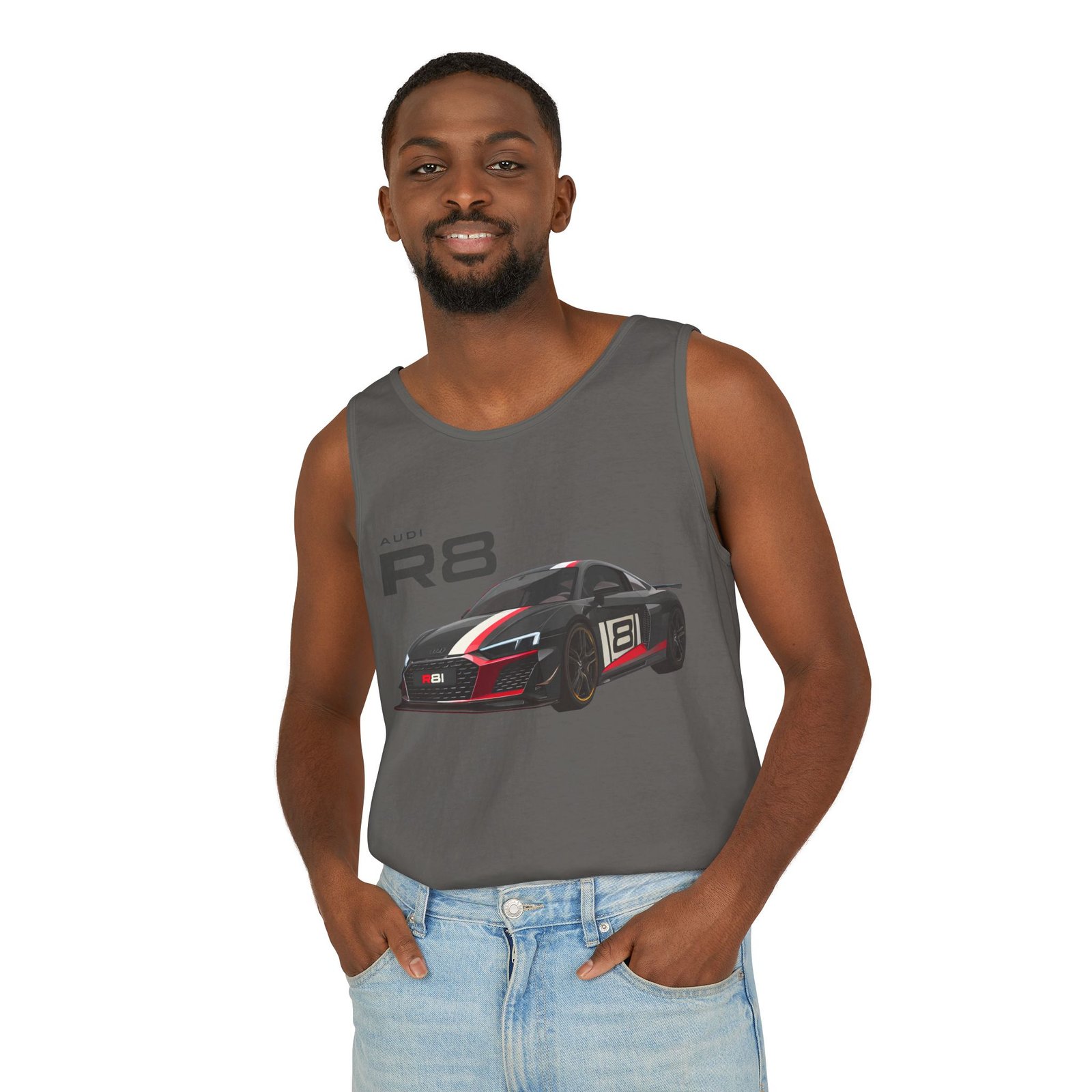 R8 Race Car Unisex Tank Top, Breathable Summer Top, Casual Wear, Gift for Car Enthusiasts, Sports Apparel, Comfortable Tank Top - Image 14