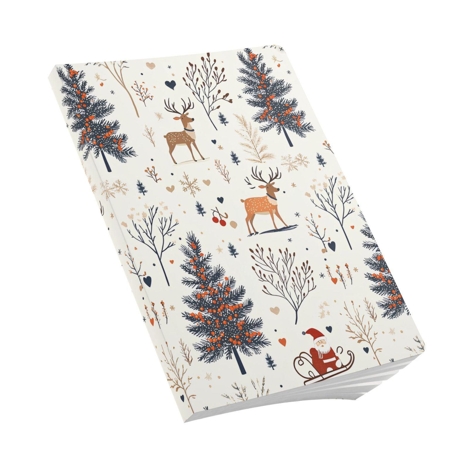 Festive Woodland Softcover Journal for Holiday Planning, Gift Idea for Journaling, Christmas Decor, Winter Magic, Nature Lover's Notebook - Image 9