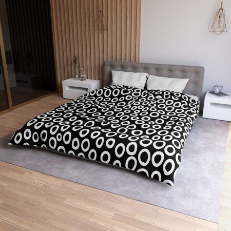 Chic Modern Microfiber Duvet Cover - Cozy Bedroom Decor, Stylish Bedding, Perfect for Minimalists, Gift for Homeowners, Trendy Black & White