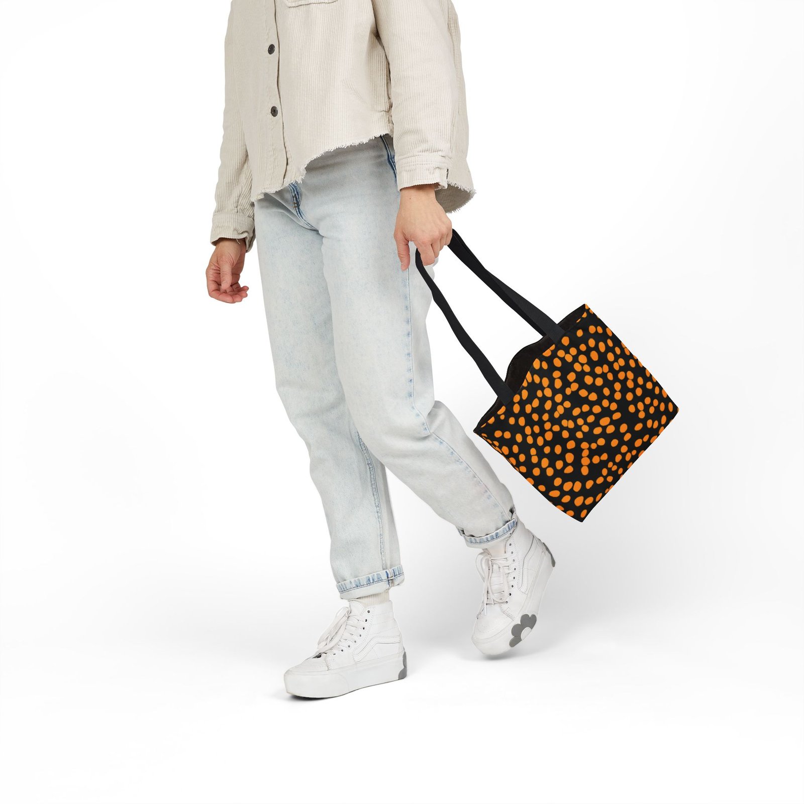 Vibrant Dot Pattern Canvas Tote Bag, Stylish Market Bag, Eco-Friendly Shopping Tote, Beach Bag, Cute Gift Idea - Image 3