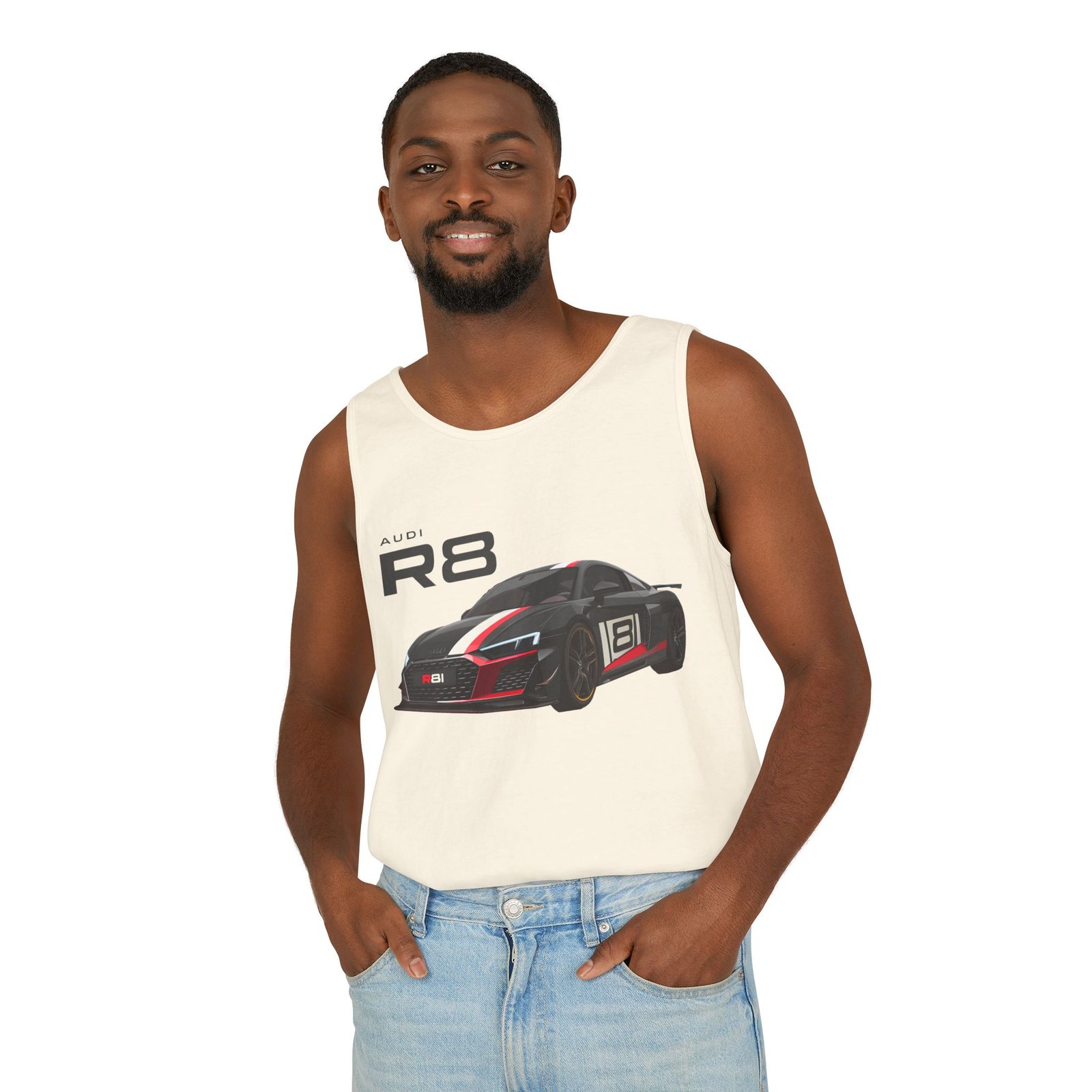 R8 Race Car Unisex Tank Top, Breathable Summer Top, Casual Wear, Gift for Car Enthusiasts, Sports Apparel, Comfortable Tank Top - Image 8