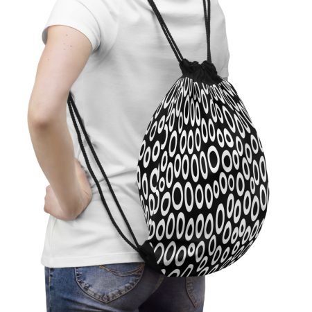 Chic Patterned Drawstring Bag, Modern Gym Sack, Stylish Backpack for School, Gift for Her, Trendy Tote Bag, Unique Sports Bag