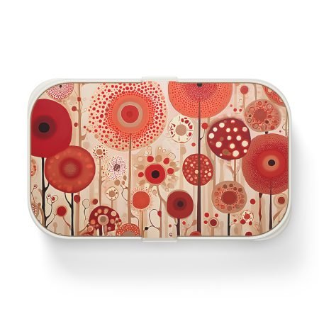 Artistic Bento Lunch Box - Floral Design, Meal Prep Container, Eco-Friendly Lunchware, Gift for Kids & Adults, Back to School Essentials