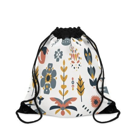 Bohemian Floral Drawstring Bag - Eco-Friendly Gym Sack, Everyday Tote, Beach Bag, Stylish Storage, Gift for Her
