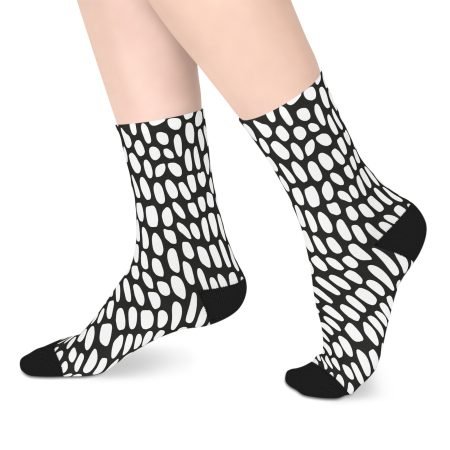Stylish Graphic Mid-Length Socks with Unique Pattern, Trendy Socks for Everyday Wear, Gift for Her, Birthday Gift, Cozy Fashion Accessories