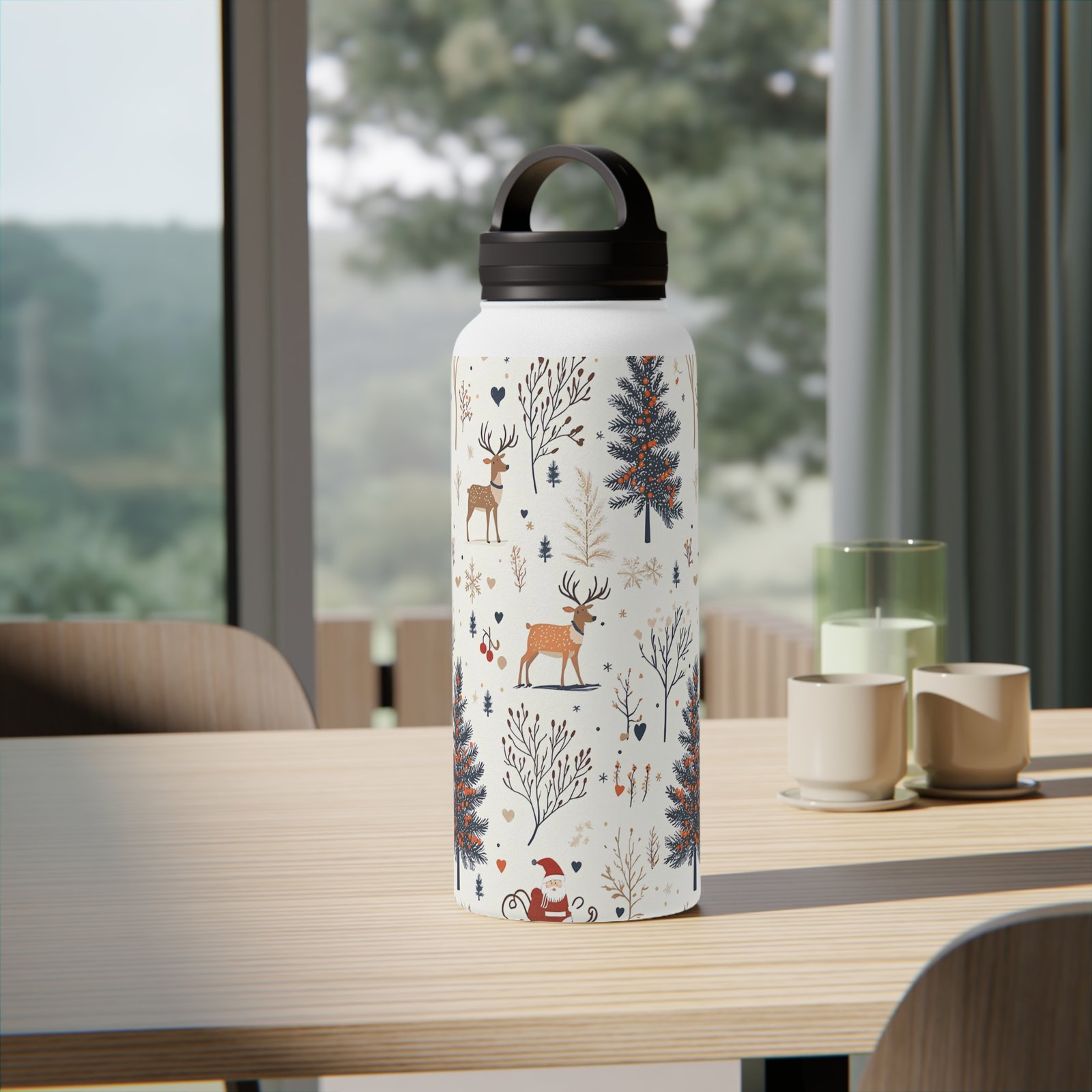 Stainless Steel Water Bottle, Handle Lid - Image 11