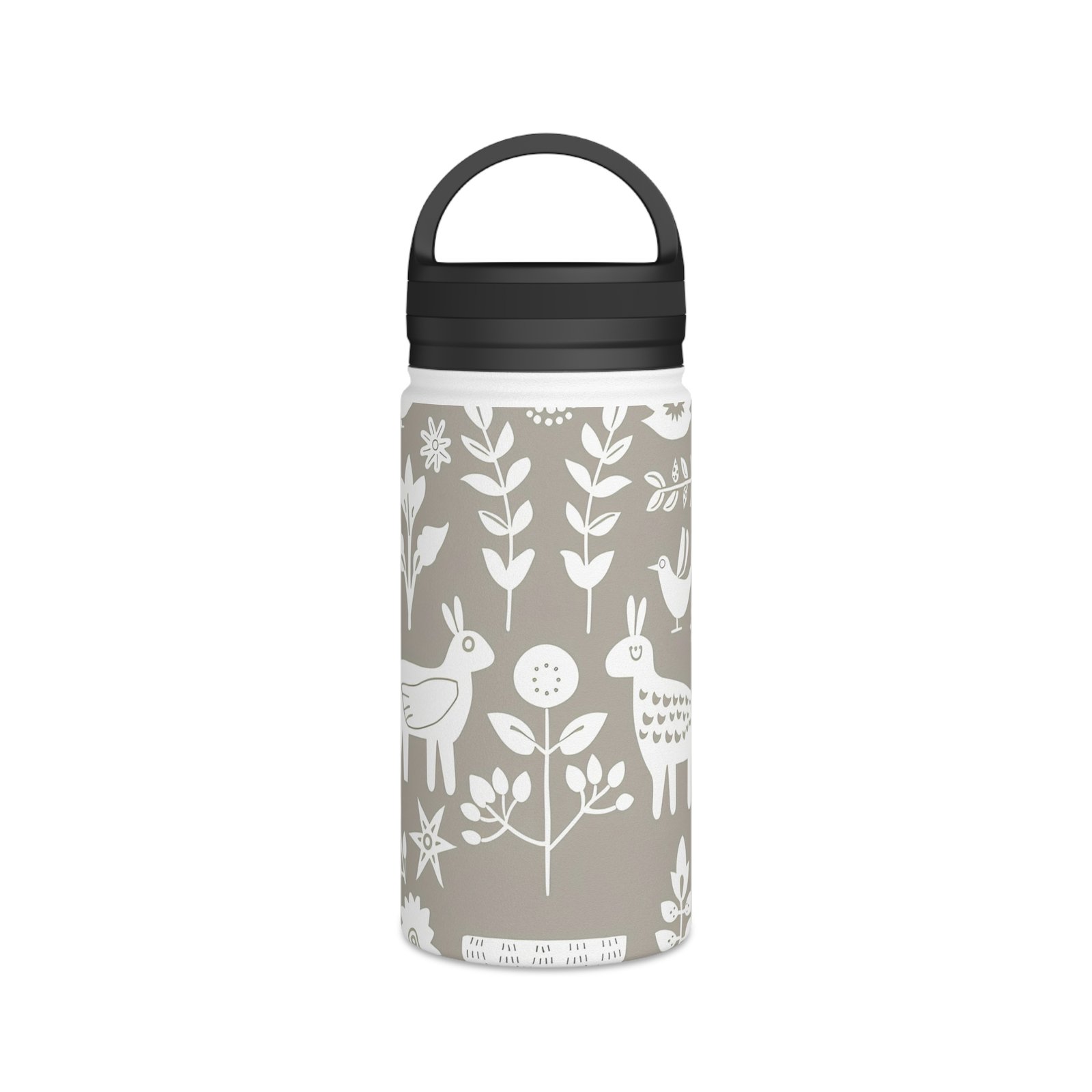Floral Stainless Steel Water Bottle with Handle Lid, Eco-Friendly Hydration, Travel Cup, Nature Lover Gift, Everyday Use - Image 4