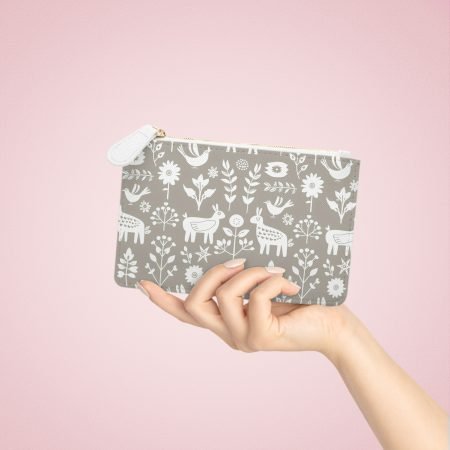 Whimsical Floral Mini Clutch Bag, Cute Purse, Nature-Inspired Makeup Pouch, Eco-Friendly Gift for Her, Travel Essentials