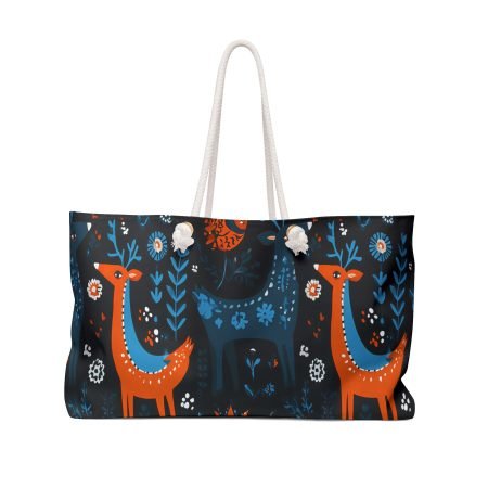 Vibrant Animal Print Weekender Bag | Travel Tote, Beach Bag, Gym Bag, Overnight Bag, Floral Design