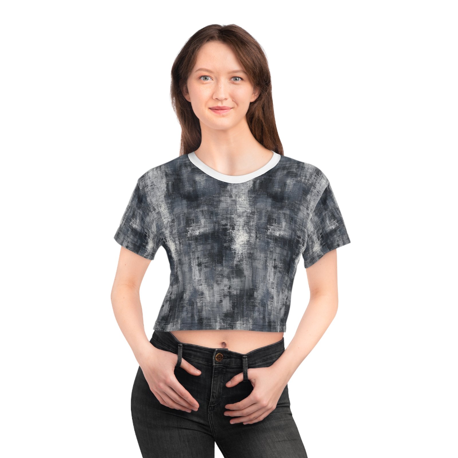 Chic Abstract Crop Tee, Trendy Summer Top, Edgy Fashion, Casual Streetwear, Gift for Her, Festival Outfit - Image 5