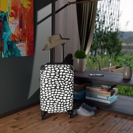 Chic Travel Suitcase, Stylish Luggage, Modern Carry-On, Black and White Design, Perfect for Adventurous Souls, Travel Gift
