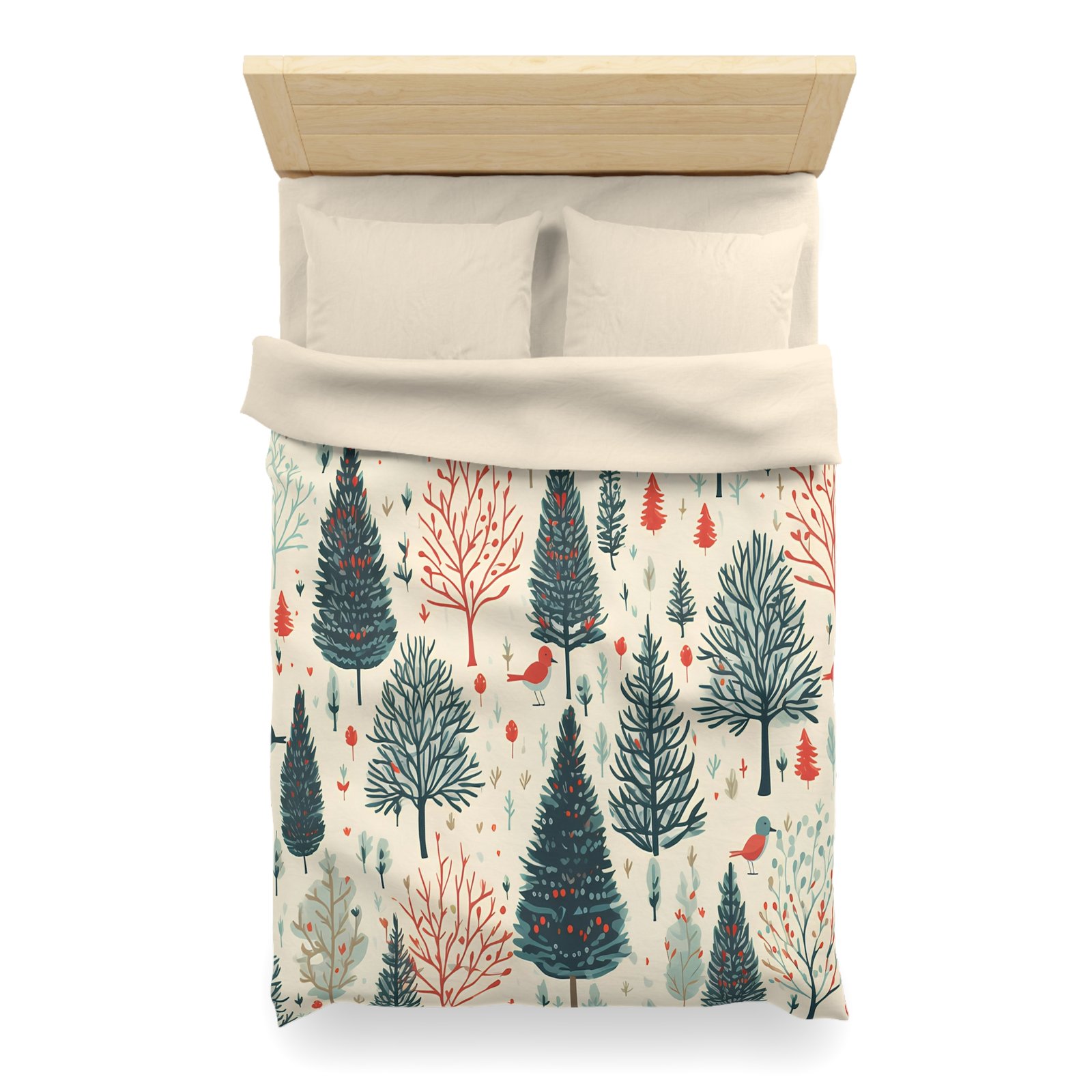 Cozy Forest Microfiber Duvet Cover | Woodland Tree Bedding, Nature Lover Gift, Christmas Decor, Cozy Bedroom, All Seasons - Image 19