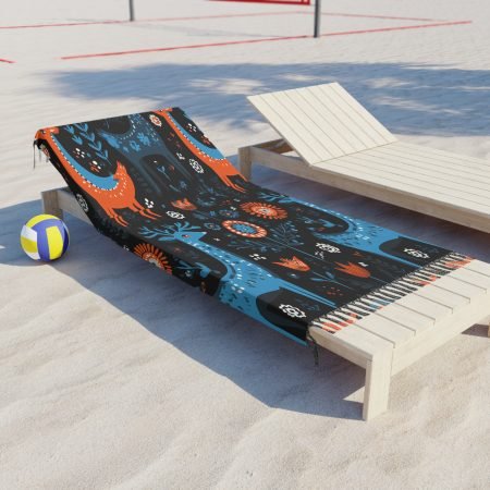 Boho Beach Towel, Vibrant Coastal Throw, Stylish Picnic Blanket, Unique Gift for Beach Lovers, Bohemian Home Decor