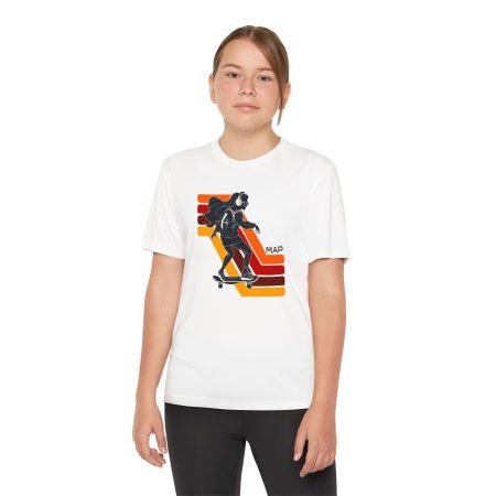 Youth Skate Tee with Retro Design, Trendy Youth T-Shirt, Skateboarder Gift, Summer Fashion, Cool Kids Tee, Sports Wear