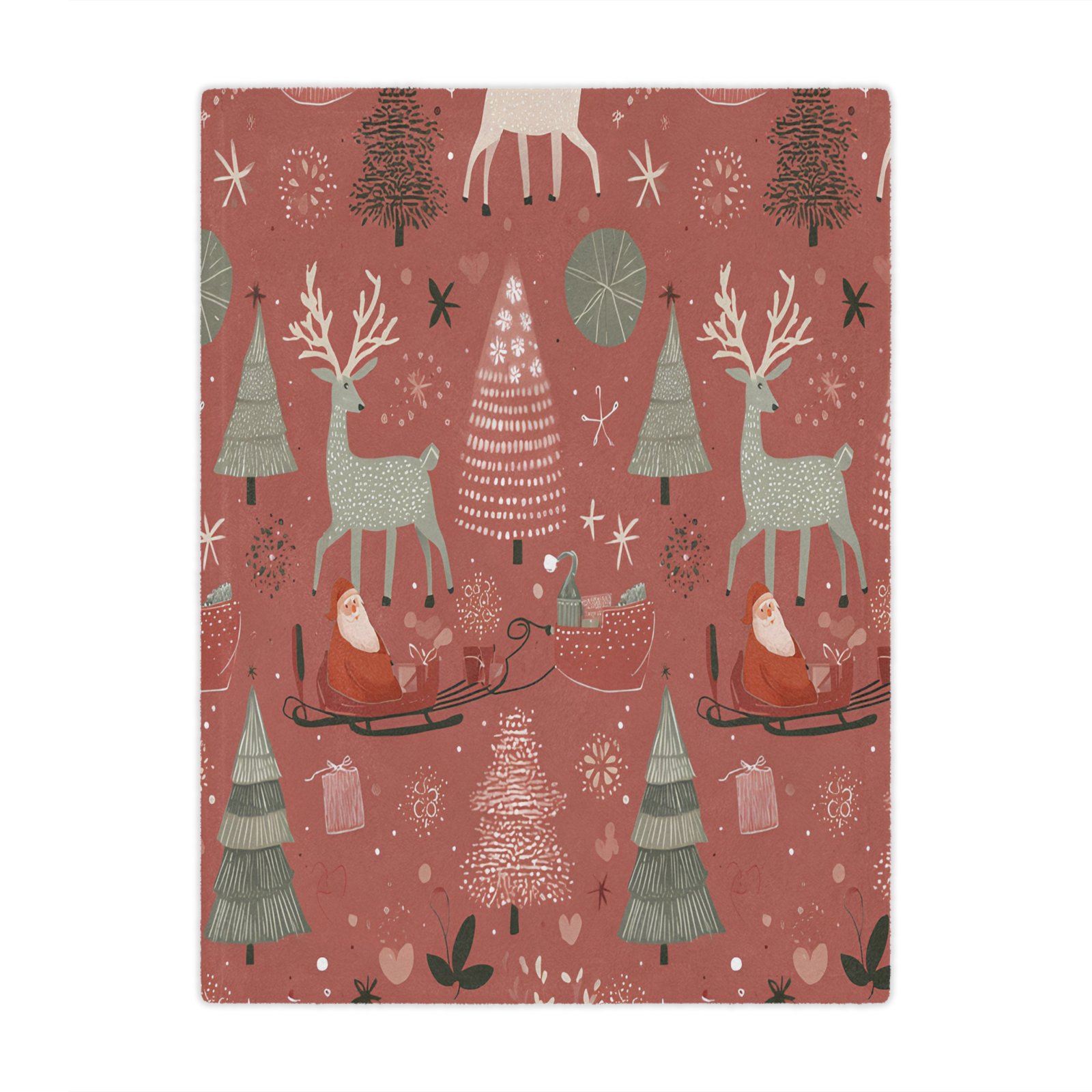 Cozy Christmas Minky Blanket, Holiday Decor, Winter Snuggle Throw, Kids Gift, Festive Home Blanket, Santa Reindeer Design - Image 4