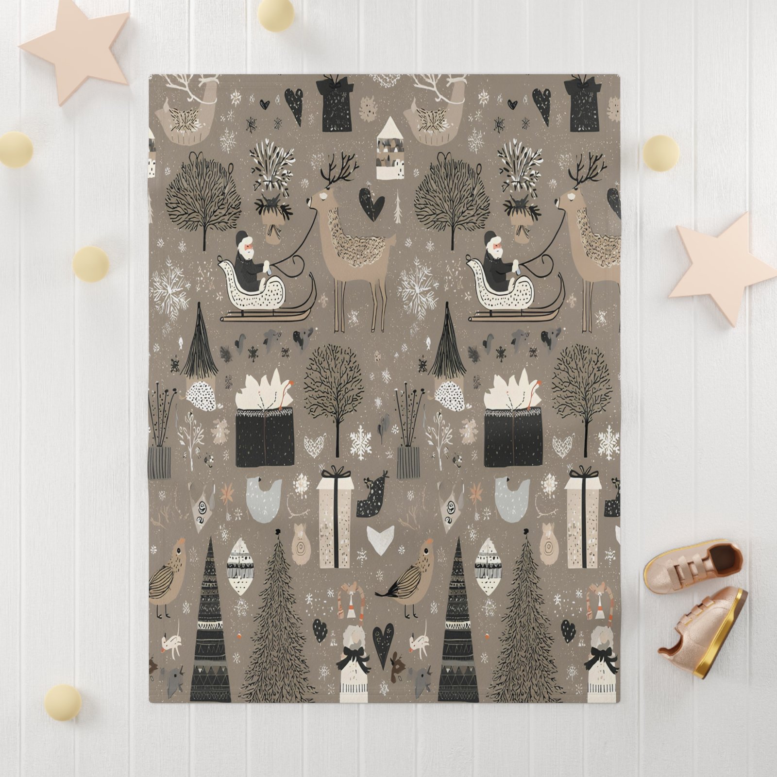 Cozy Winter Baby Blanket with Festive Design, Soft Fleece Blanket for Infants, Holiday Baby Gift, Nursery Decor, Baby Shower Gift