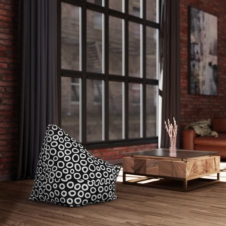 Chic Black and White Bean Bag Chair Cover, Cozy Living Room Decor, Modern Lounge Seating, Stylish Kids Room Accessory, Gift for Home Lovers