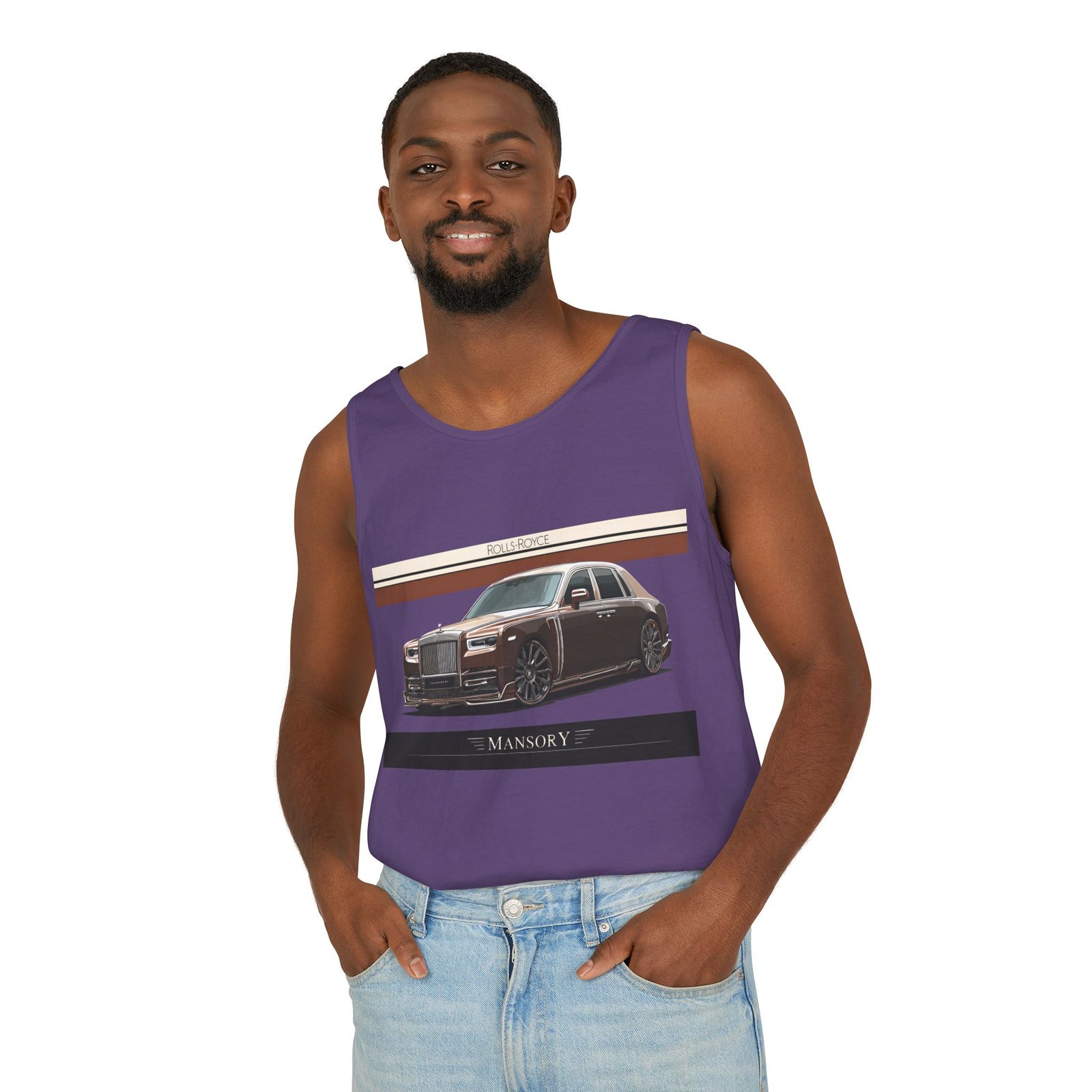 Luxury Car Graphic Unisex Tank Top, Casual Summer Wear, Perfect Gift for Car Enthusiasts, Birthday, Father's Day, Car Show Merchandise - Image 44