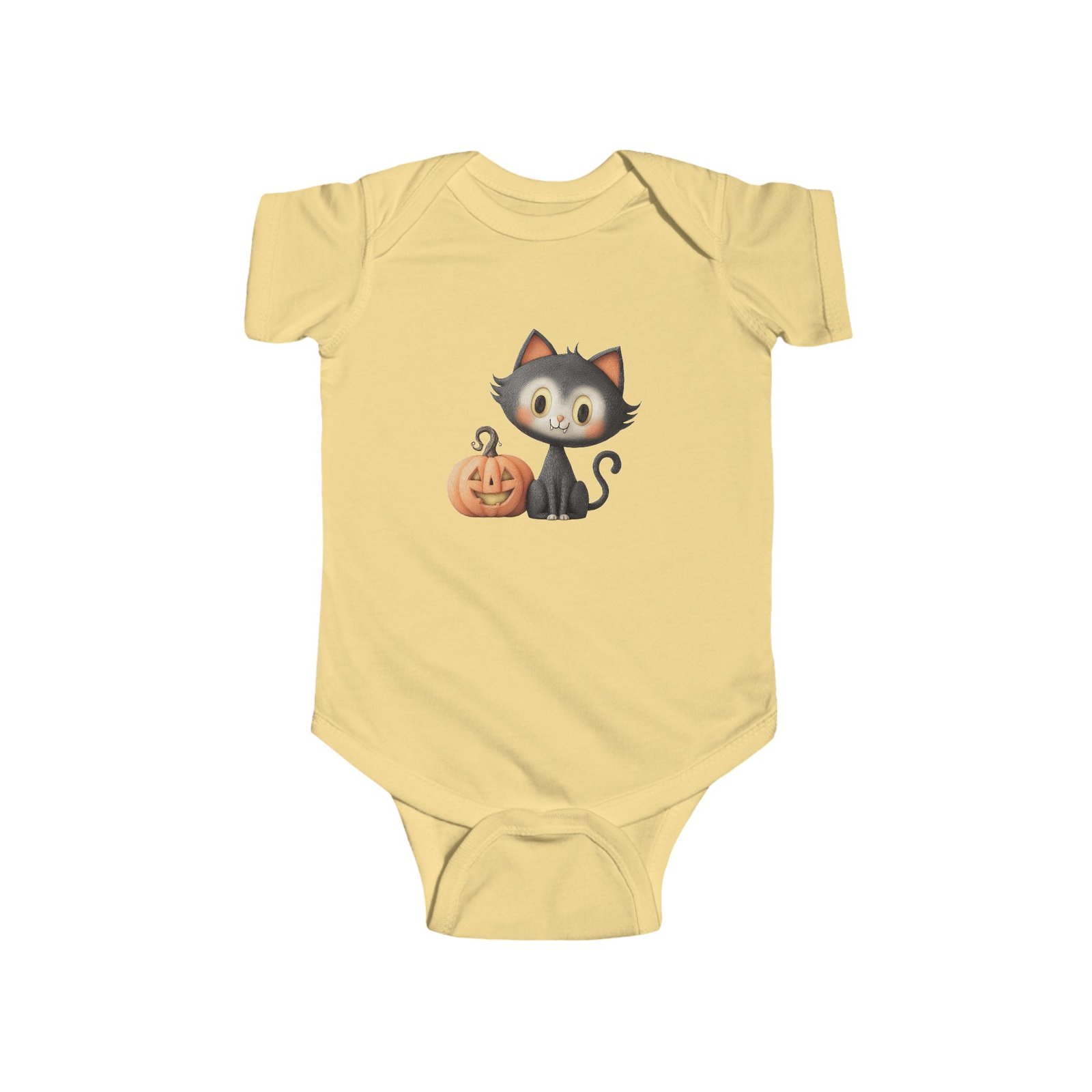 Adorable Halloween Cat Baby Bodysuit, Cute Infant Onesie, Perfect for Halloween, Baby Shower Gift, Pumpkin Baby Outfit - Image 3