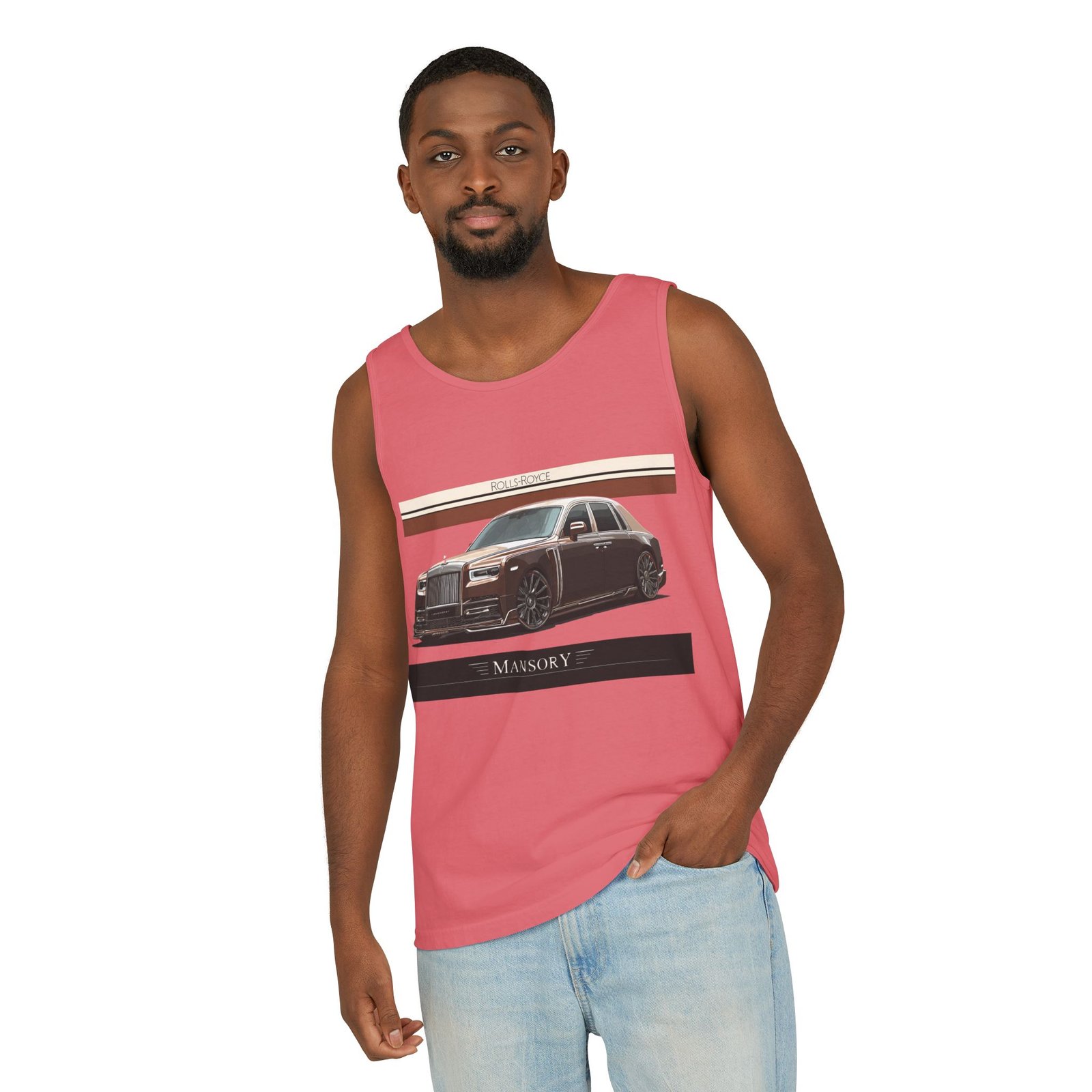 Luxury Car Graphic Unisex Tank Top, Casual Summer Wear, Perfect Gift for Car Enthusiasts, Birthday, Father's Day, Car Show Merchandise - Image 49