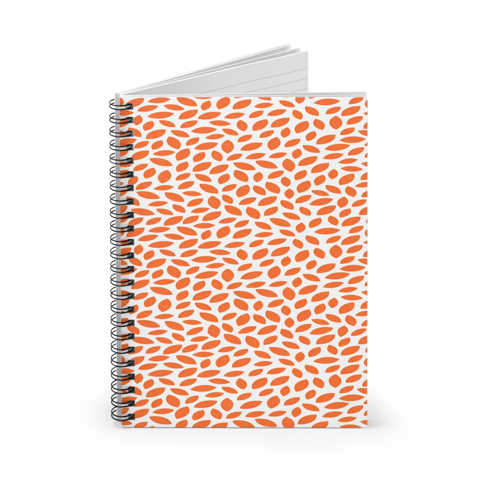 Stylish Spiral Notebook for Creative Minds, Perfect for Students, Journaling, Gift for Writers, Orange Leaf Pattern - Image 3