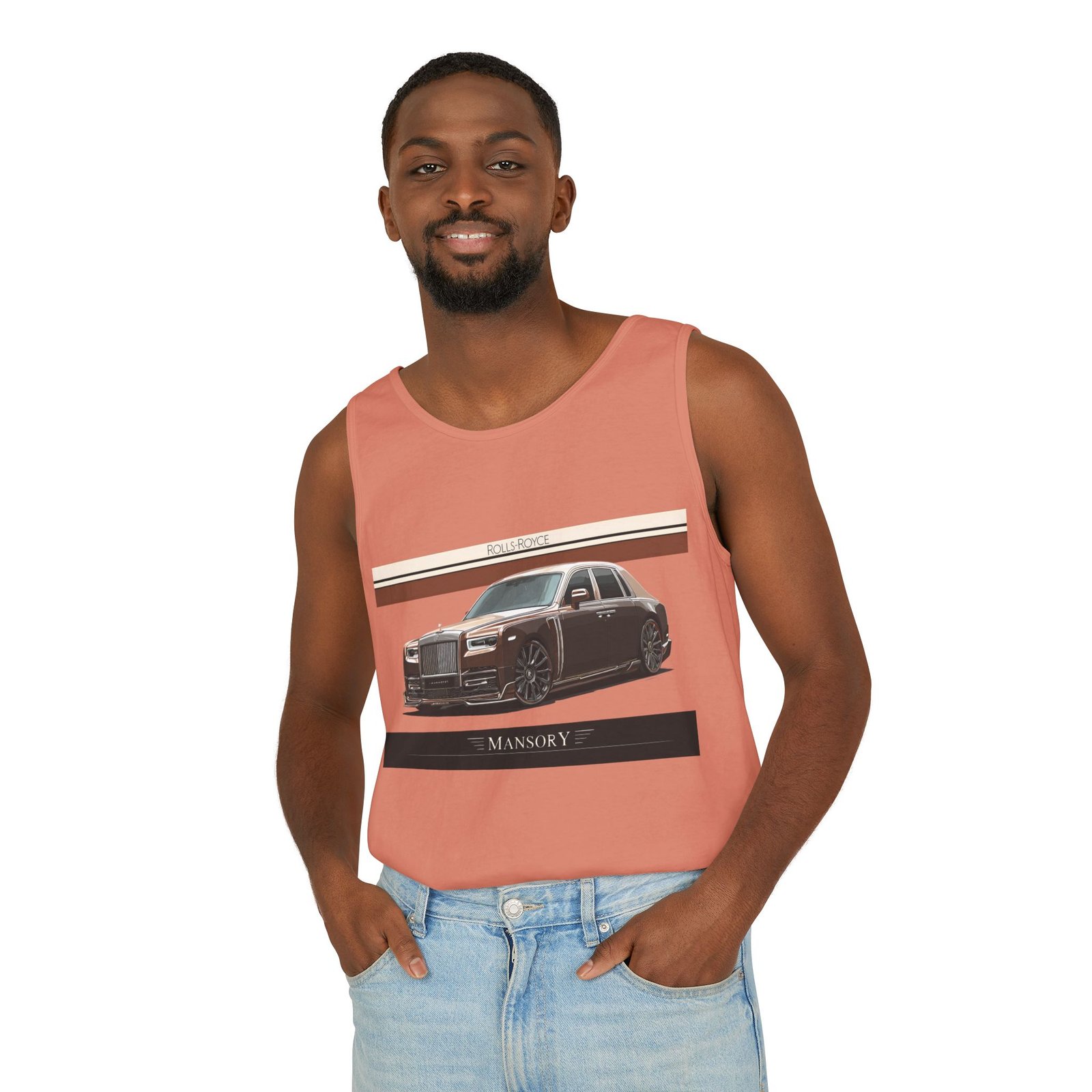 Luxury Car Graphic Unisex Tank Top, Casual Summer Wear, Perfect Gift for Car Enthusiasts, Birthday, Father's Day, Car Show Merchandise - Image 5