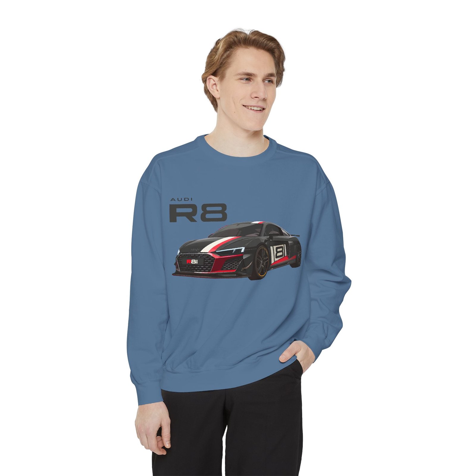 Car Lover's Unisex Sweatshirt, R8 Graphic Top, Automotive Gift, Casual Wear, Birthday Present, Motorsport Apparel - Image 17