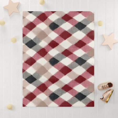 Cozy Fleece Baby Blanket, Soft Red Plaid Blanket, Nursery Decor, Newborn Gift, Baby Shower Essential, Comfy Toddler Blanket