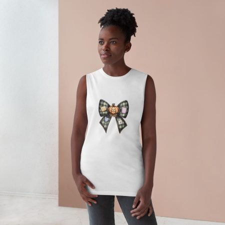 Pumpkin Bow Unisex Tank Top, Fall Fashion, Halloween Shirt, Casual Wear, Festival Outfit, Everyday Comfort