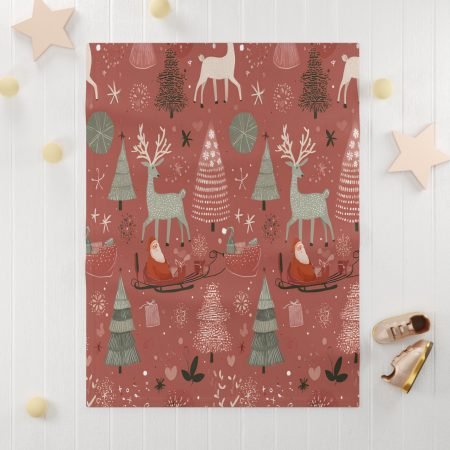Christmas-Themed Soft Fleece Baby Blanket, Holiday Gift, Nursery Decor, Cozy Infant Throws, Winter Blanket for Baby