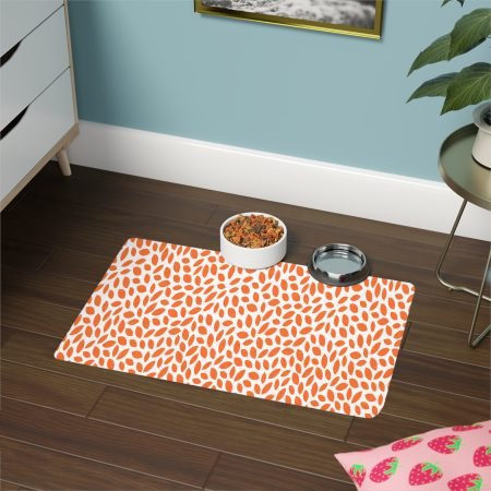 Stylish Pet Food Mat, Modern Dog Bowl Mat, Cat Feeding Mat, Waterproof Pet Placemat, Unique Pet Decor Item