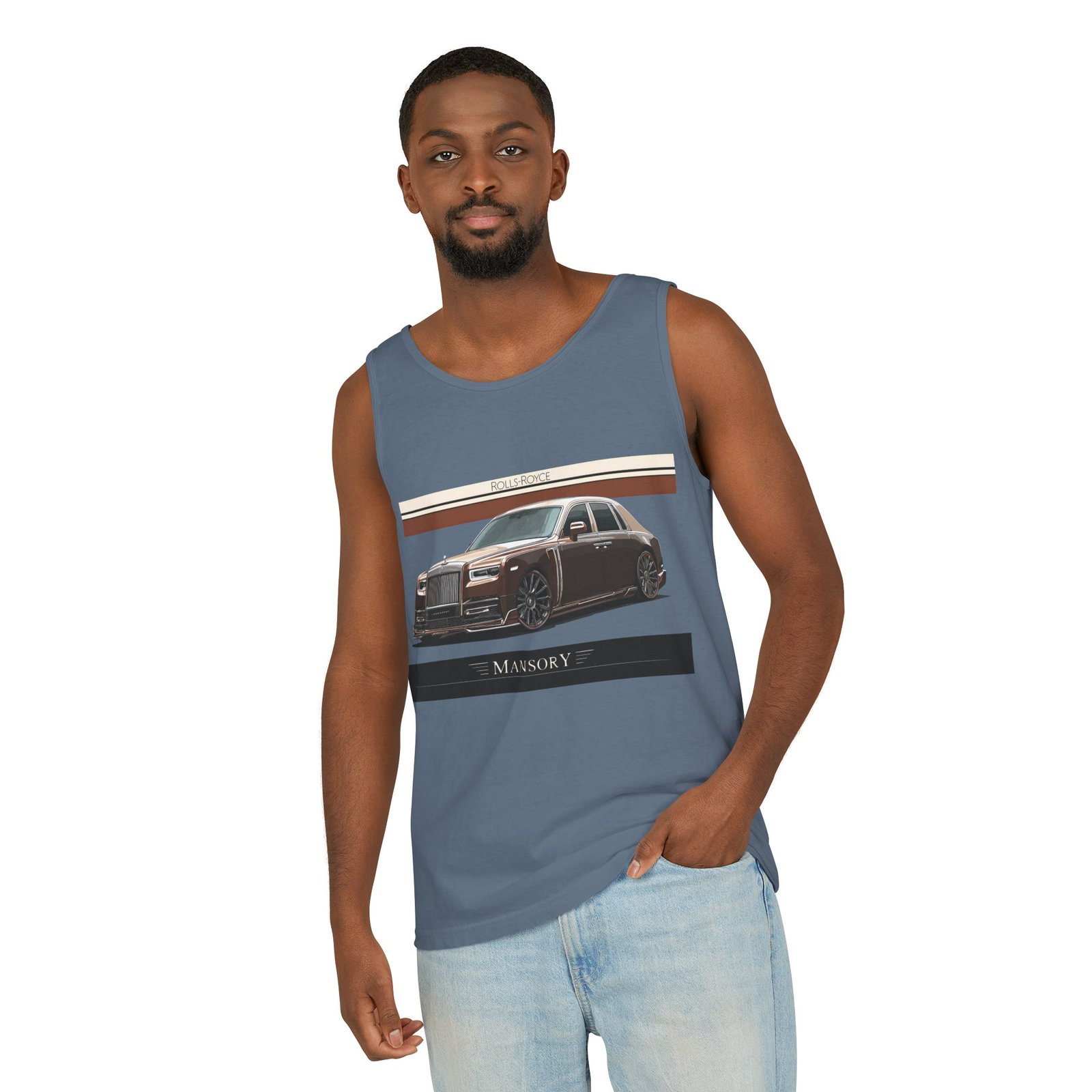 Luxury Car Graphic Unisex Tank Top, Casual Summer Wear, Perfect Gift for Car Enthusiasts, Birthday, Father's Day, Car Show Merchandise - Image 25