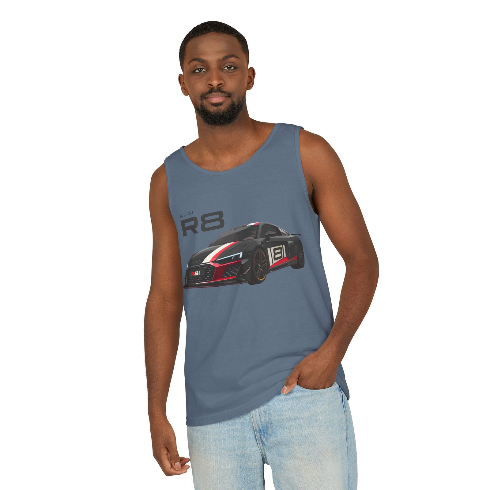 R8 Race Car Unisex Tank Top, Breathable Summer Top, Casual Wear, Gift for Car Enthusiasts, Sports Apparel, Comfortable Tank Top - Image 25