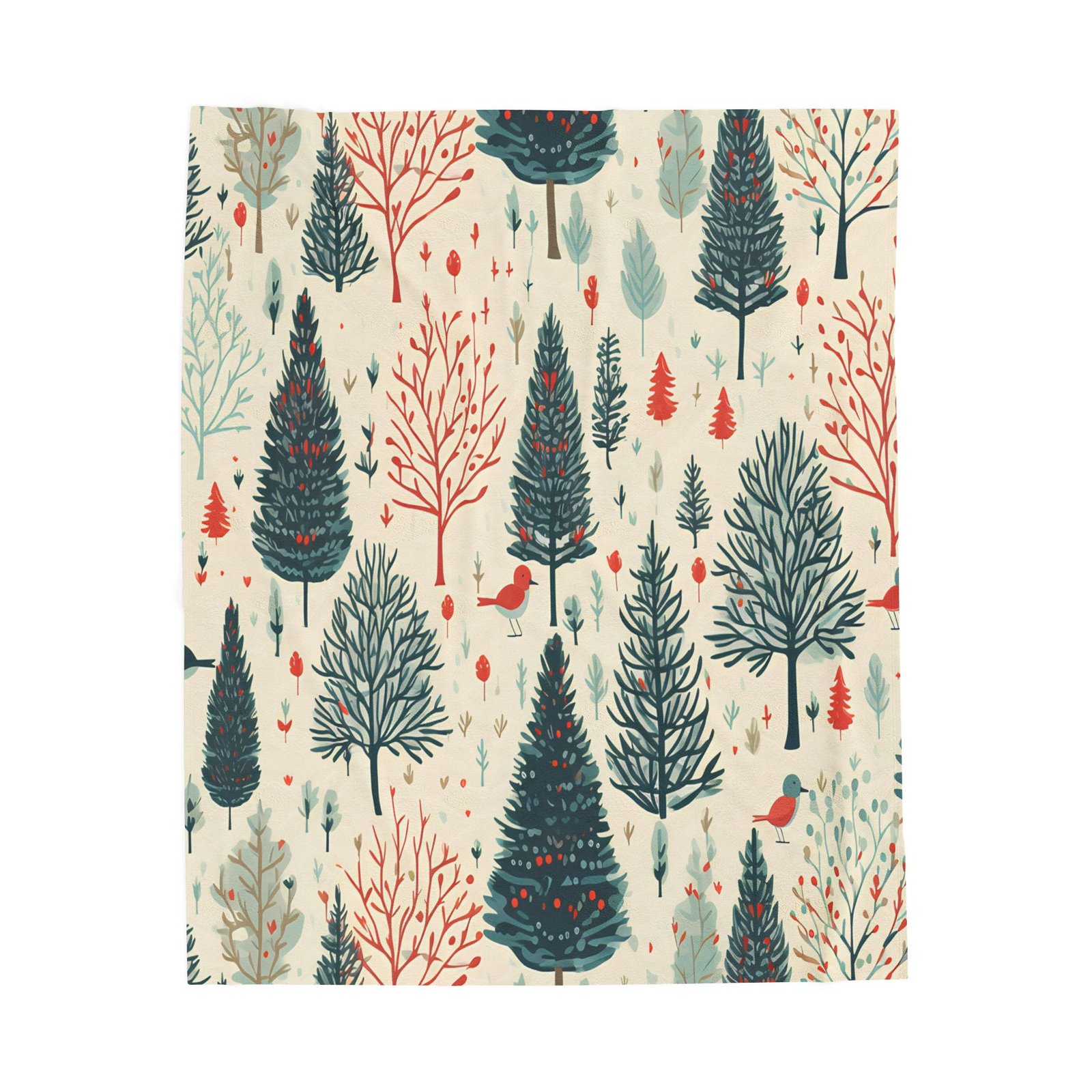 Cozy Winter Forest Velveteen Plush Blanket - Perfect Holiday Gift, Home Decor, Warm Throw, Christmas Decor, Snuggle Blanket - Image 3