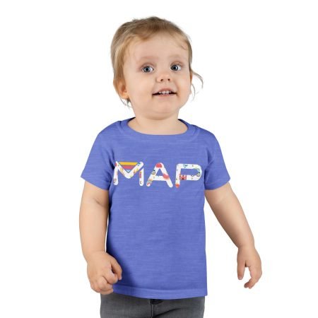 Colorful Toddler T-Shirt with 'MAP' Design - Fun Kids' Tee, Gift for Birthdays, Playdates, Travel, Adventure