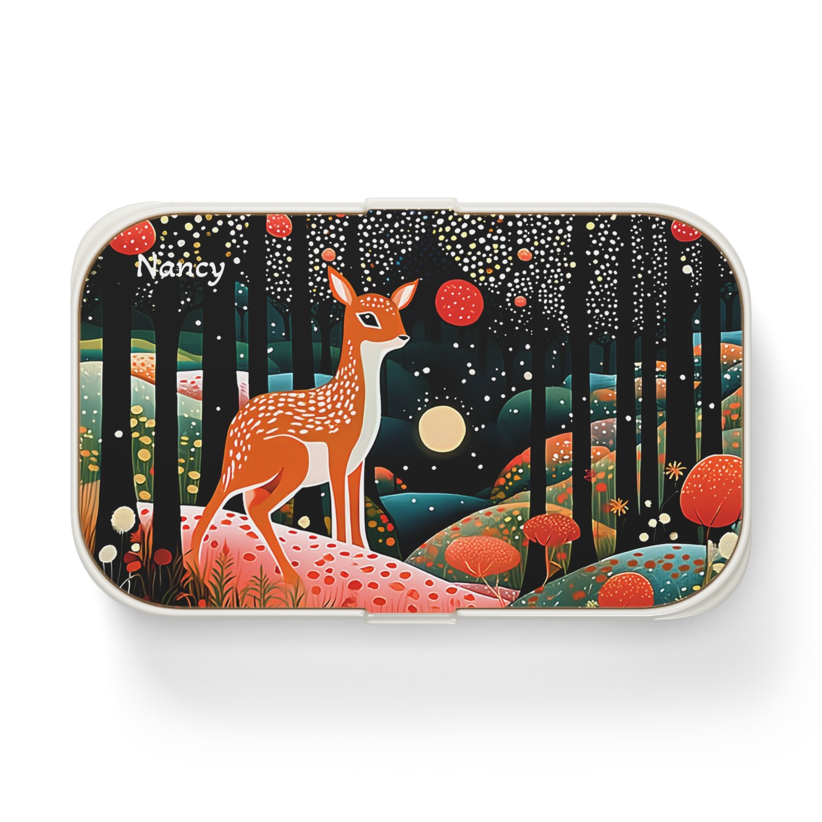 Whimsical Bento Lunch Box with Enchanted Forest Design, Eco-Friendly Meal Prep Container, Ideal for School, Work, Picnics, and Gifts - Image 7