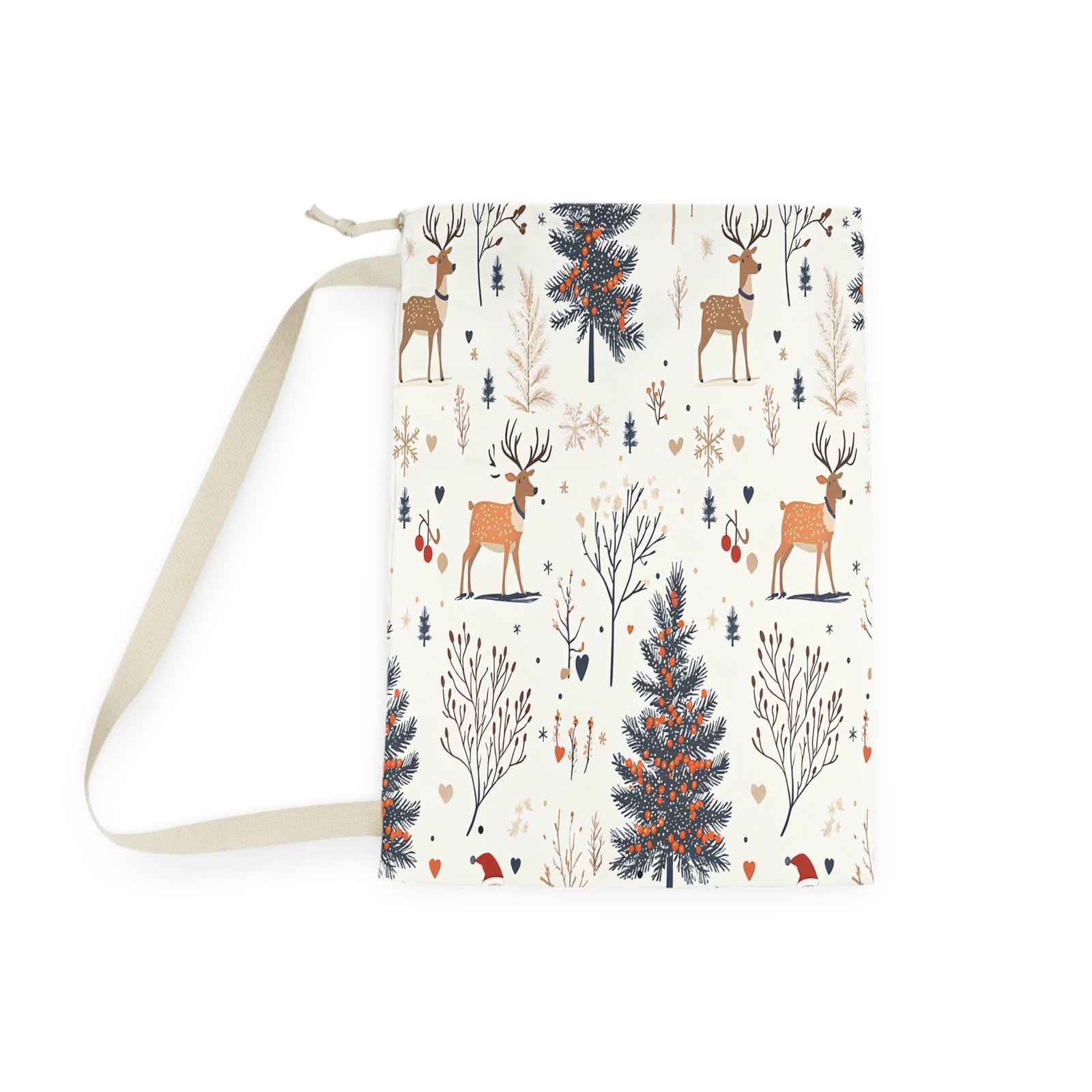 Holiday-Themed Laundry Bag with Deer and Trees Design, Cute Storage Bag for Christmas, Gift for Home, Organizing Laundry, Festive Decor - Image 8