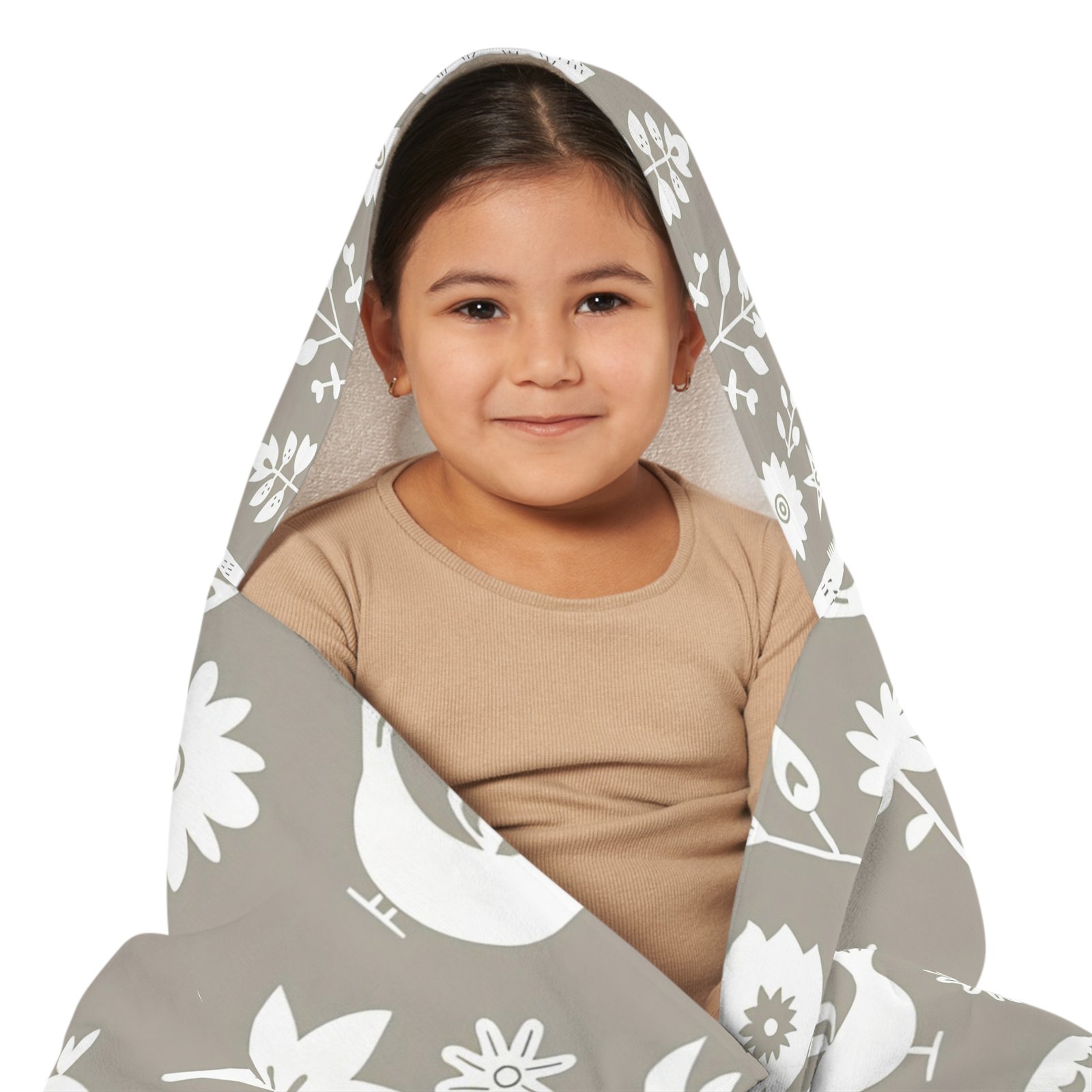 Whimsical Kids Hooded Towel for Bath Time, Beach Days, Gift for Babies, Eco-Friendly Bathrobe, Cute Animal Print - Image 2