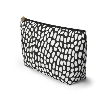 Chic Black & White Accessory Pouch - Stylish Makeup Bag, Travel Organizer, Gift for Her, Fashionable Storage Solution