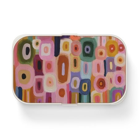 Colorful Bento Lunch Box - Eco-Friendly Meal Prep, Kids Lunch Container, Art Inspired Food Storage, Cute Office Lunch, School Box