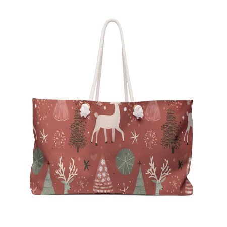 Festive Weekender Bag, Holiday Travel Tote, Seasonal Carryall, Christmas Beach Bag, Winter Getaway Gift