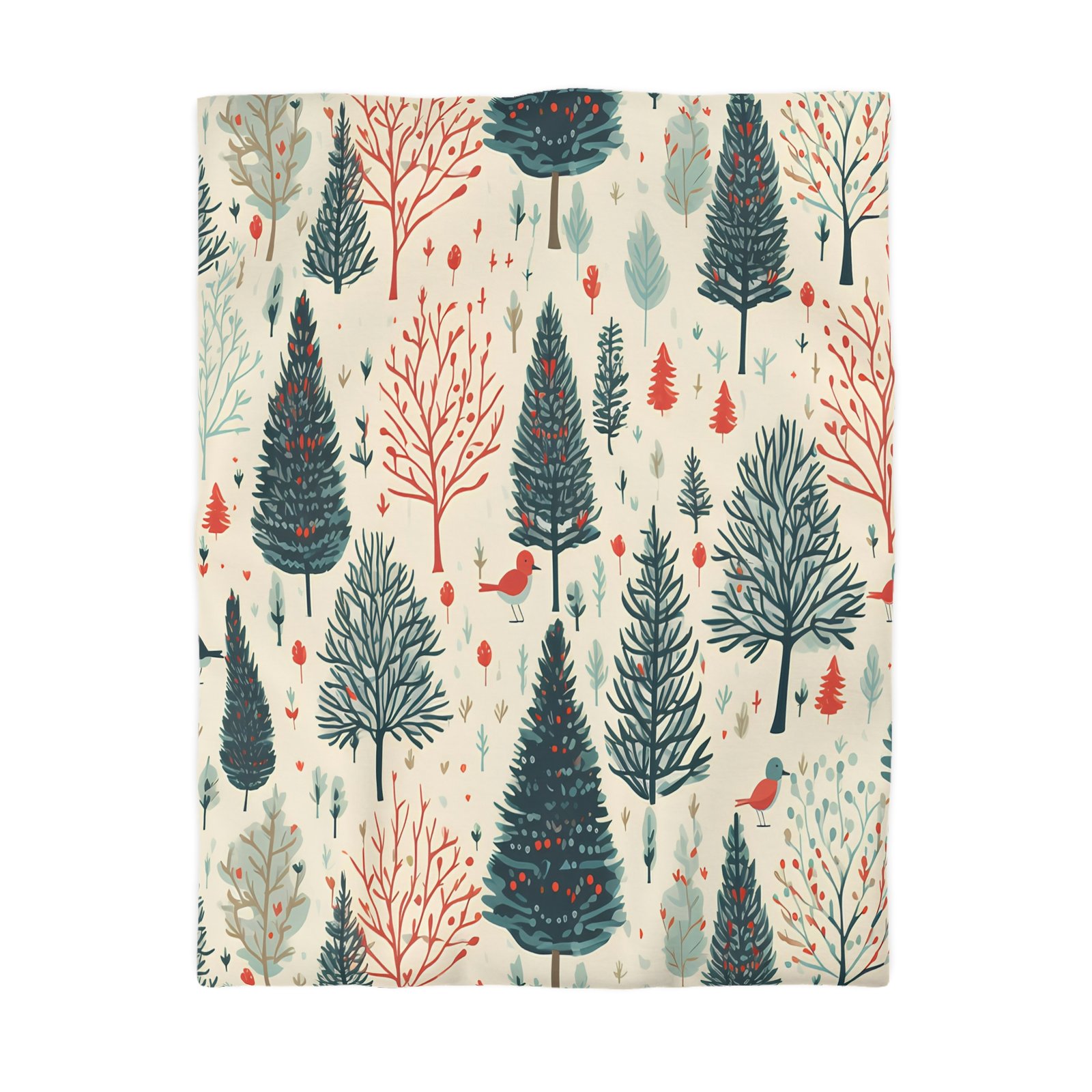 Cozy Forest Microfiber Duvet Cover | Woodland Tree Bedding, Nature Lover Gift, Christmas Decor, Cozy Bedroom, All Seasons - Image 3