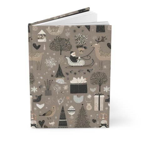 Christmas-Themed Hardcover Journal, Holiday Planner, Gift Journal, Winter Journal, Notebook for Writers, Cozy Journal