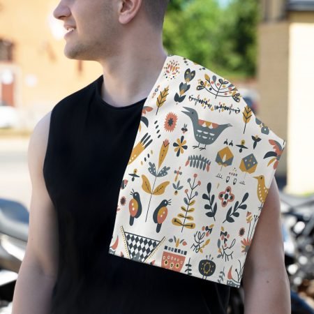 Bohemian Rally Towel | Floral Pattern Beach Towel, Fun Picnic Accessory, Decorative Hand Towel, Perfect Gift for Bird Lovers