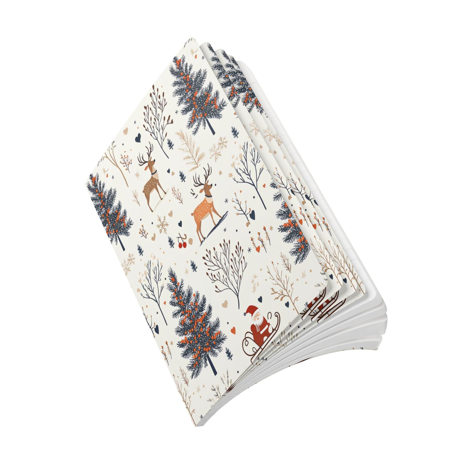 Festive Woodland Softcover Journal for Holiday Planning, Gift Idea for Journaling, Christmas Decor, Winter Magic, Nature Lover's Notebook - Image 4