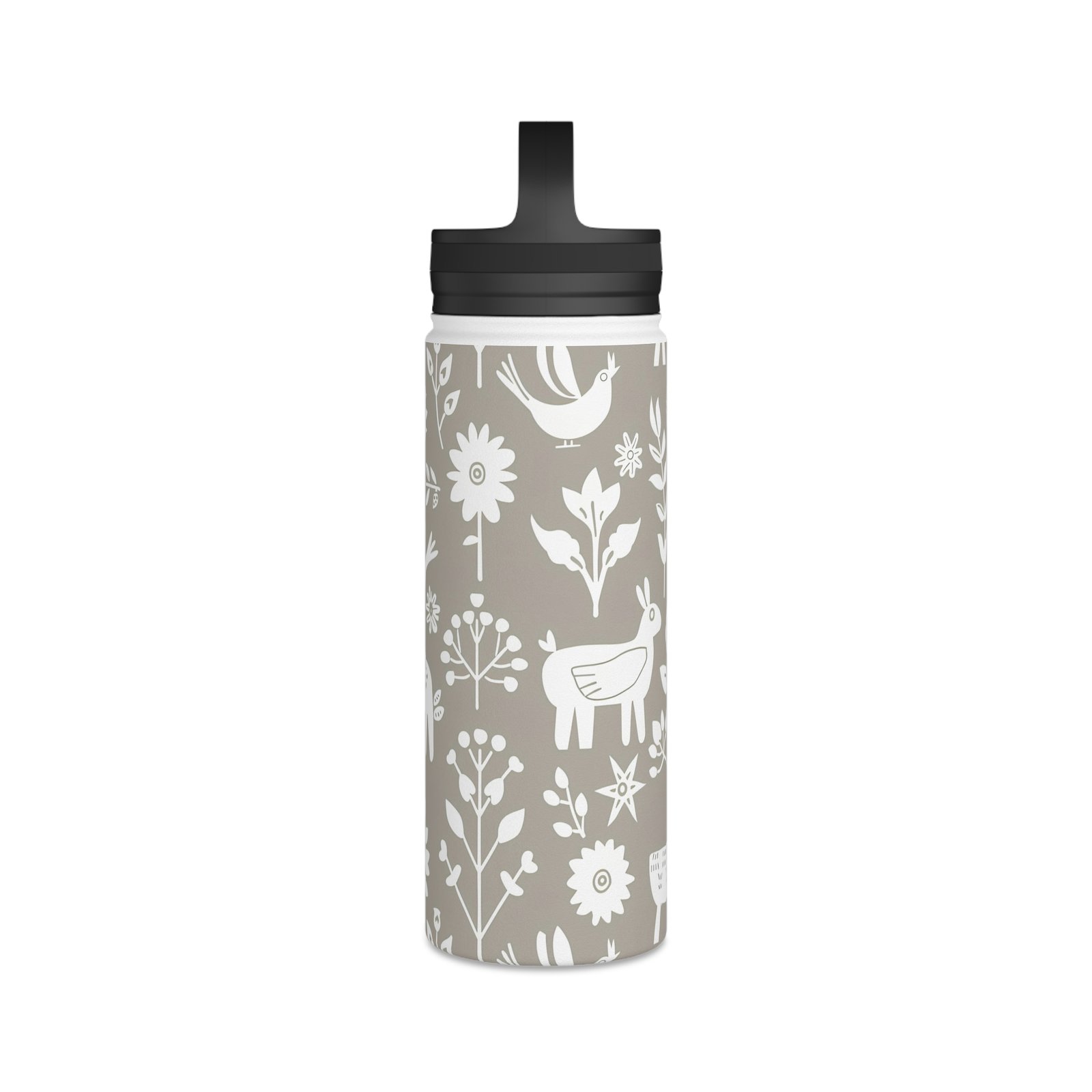 Floral Stainless Steel Water Bottle with Handle Lid, Eco-Friendly Hydration, Travel Cup, Nature Lover Gift, Everyday Use - Image 10