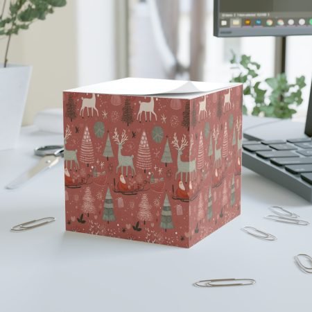 Christmas Joy Note Cube, Holiday Reminder Block, Cute Desk Decor, Festive Gift, Seasonal Office Supplies